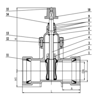 Push On Resilient Seated Awwa Gate Valve For Ips Pipe Ductile Iron