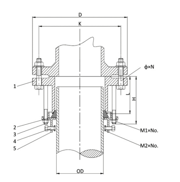 Mechanical Joint Flange Adaptor drawing