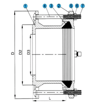 ductile iron flange adaptor drawing