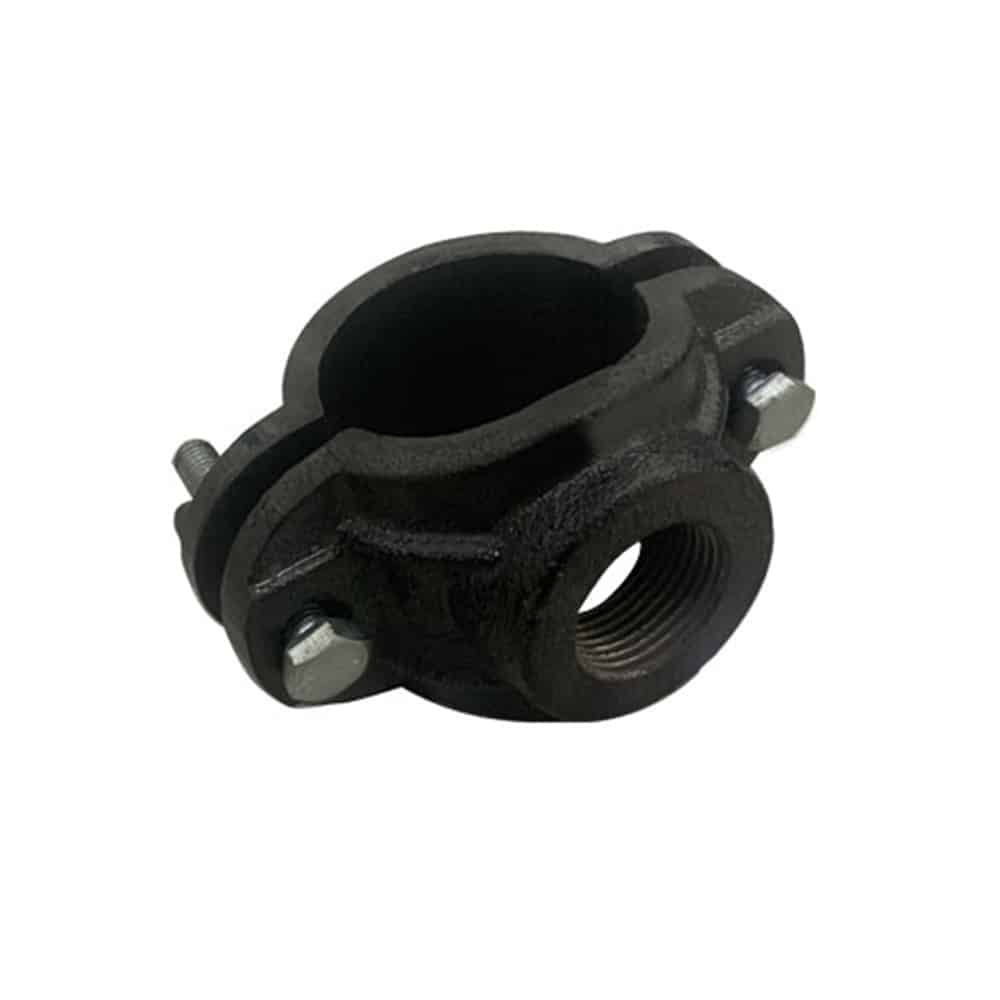 grey cast iron saddle clamp side view