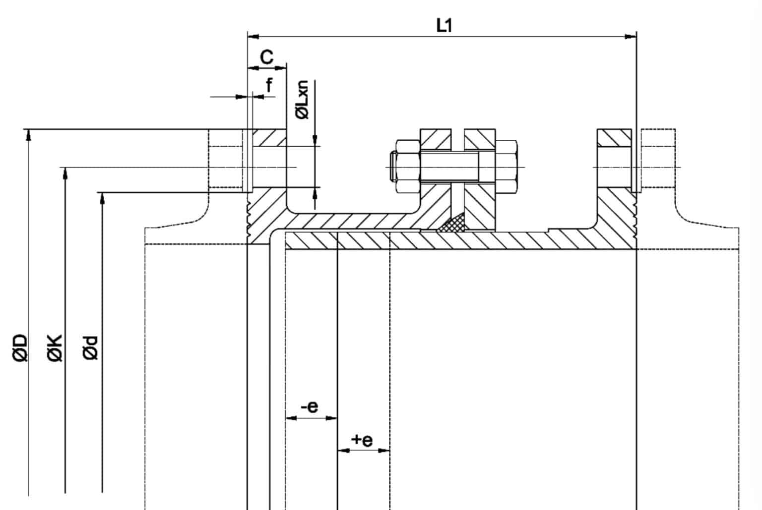 non restrained dismantling joint drawing