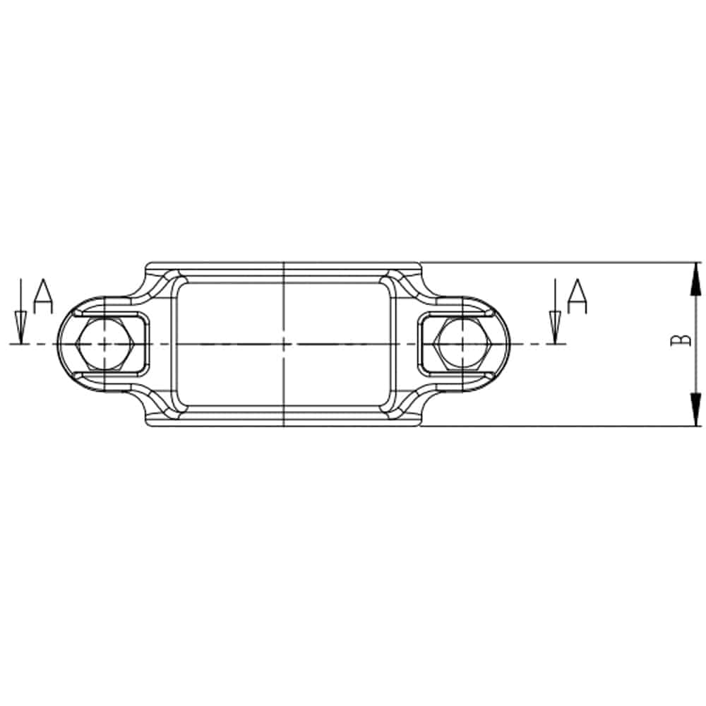 pipe saddle clamp drawing bottom view