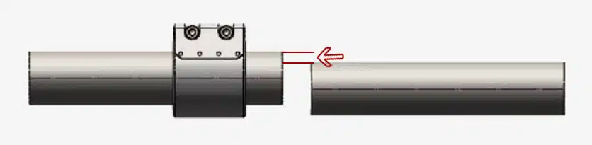 Axial displacement for repair coupler