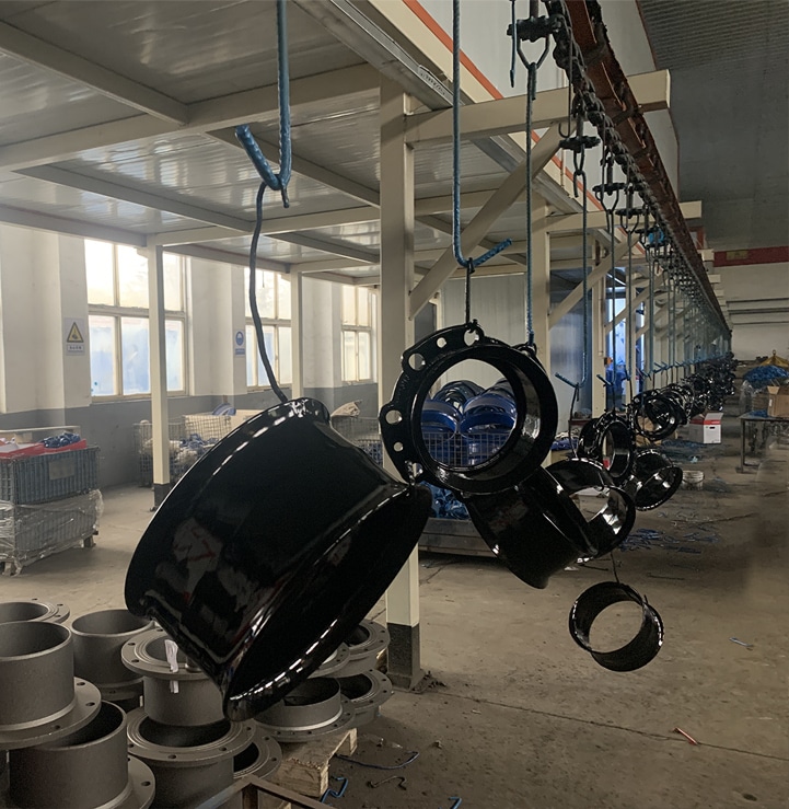 FBE coated flange adaptor in workshop
