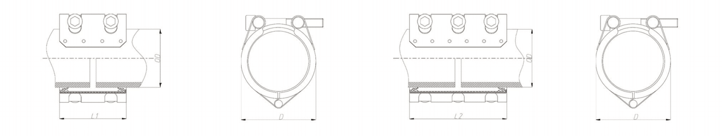 pipe coupler clamp drawing