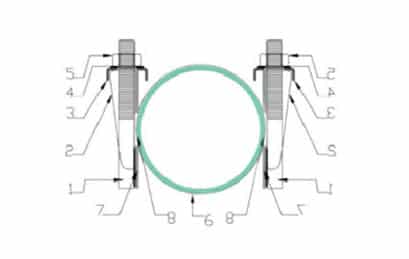 pipe repair sleeve double bands drawing