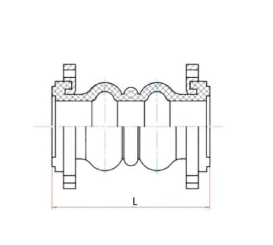 double sphere flexible rubber joint drawing