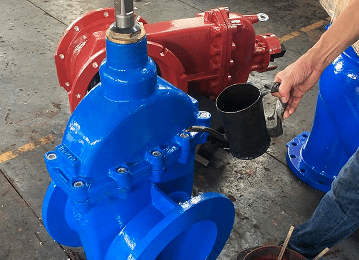 Assembling Workshop for gate valve