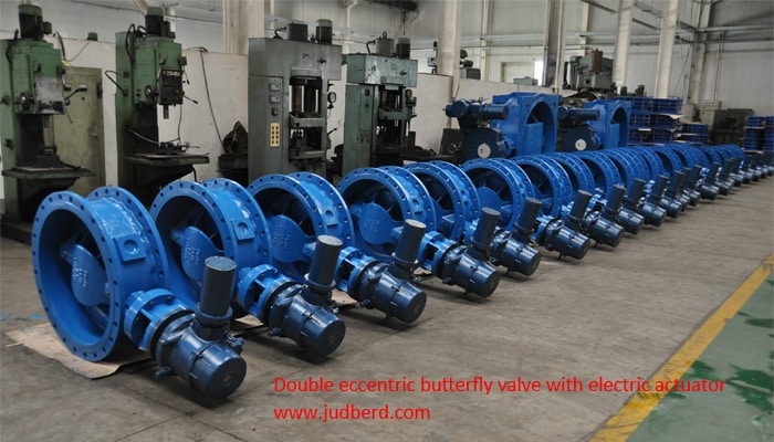 big size double eccentric butterfly valve with electrical actuator