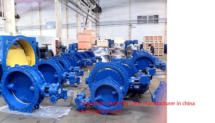 double eccentric butterfly valve in workshop