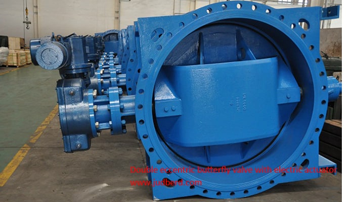 double eccentric butterfly valve with electric actuator