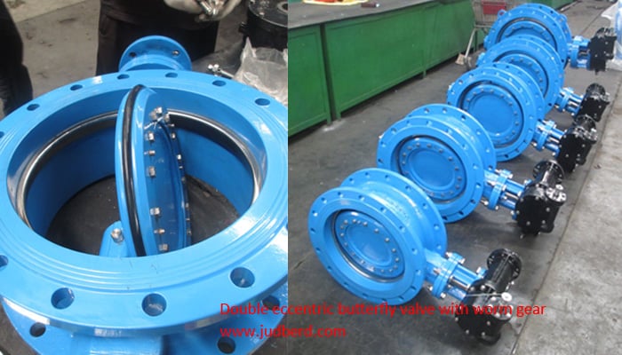 double eccentric butterfly valve with worm gear