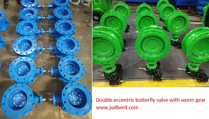 double eccentric butterfly valve with worm gear and spare shaft