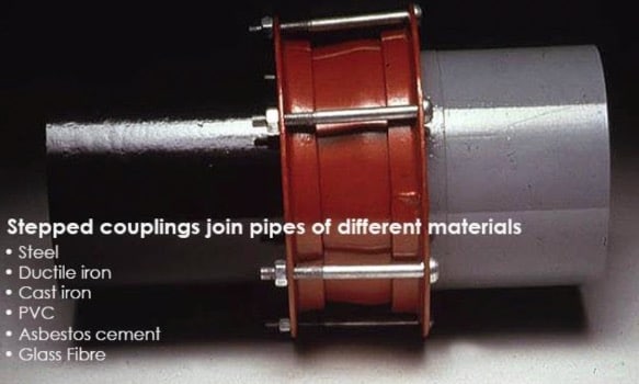 step coupling connect pvc pipe and other pipe