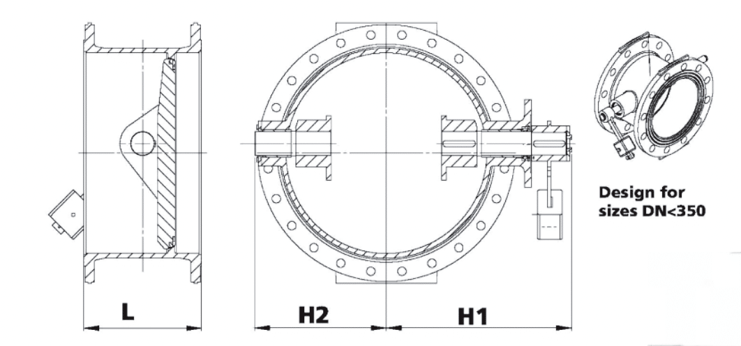 tilting disc check valve dimension diagram