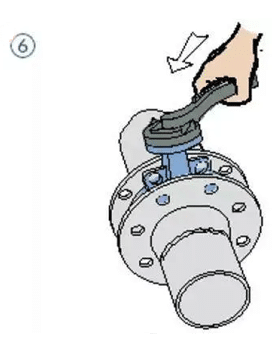 wafer type butterfly valve installation step 6