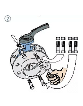 wafer type butterfly valve installation step2