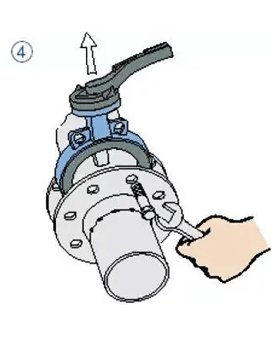 wafer type butterfly valve installation step4