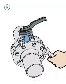 wafer type butterfly valve installation step9