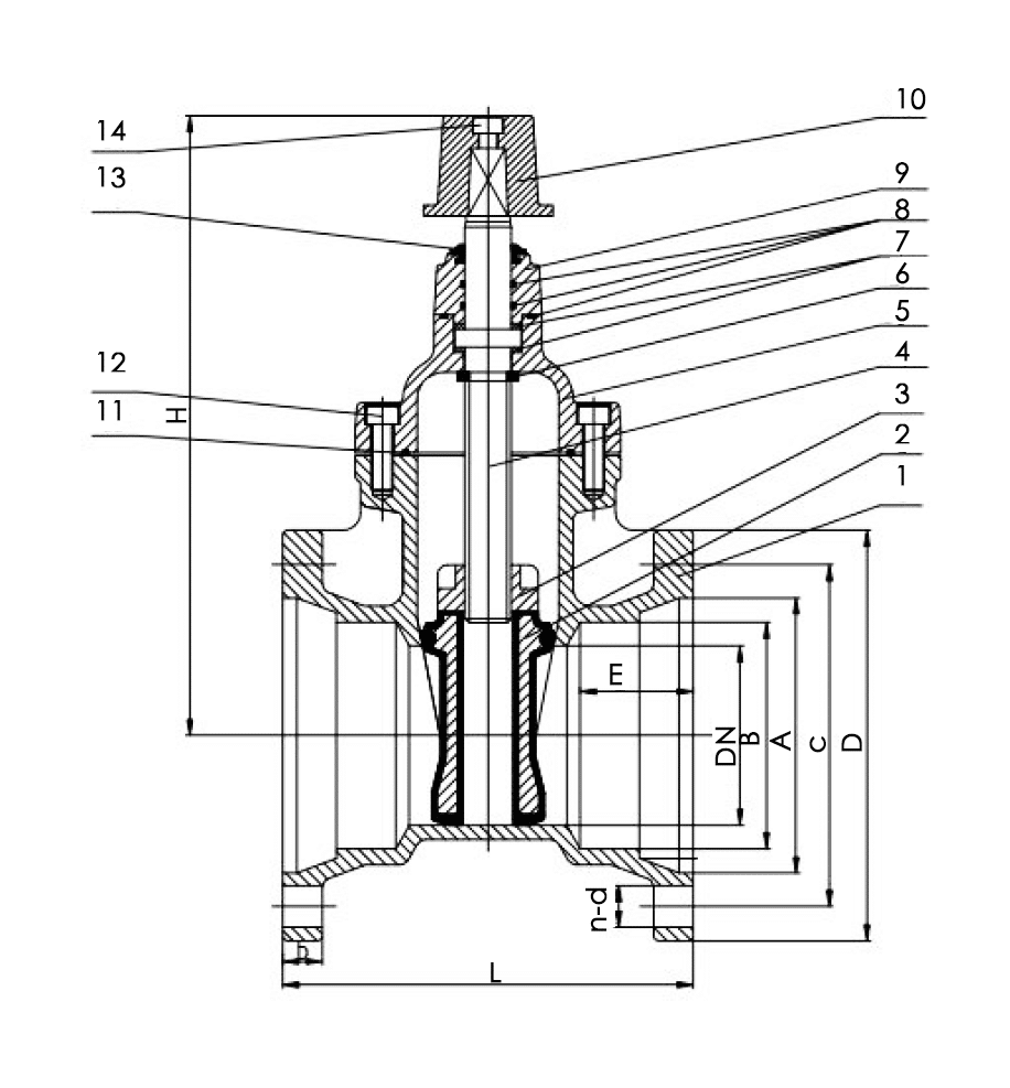 mechanical gate valve drawing