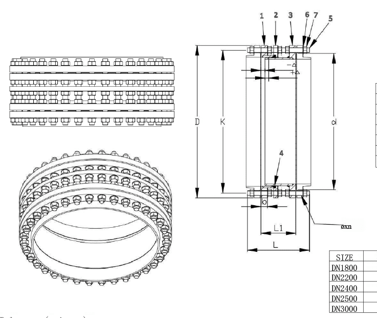 steel dismantling joint drawing