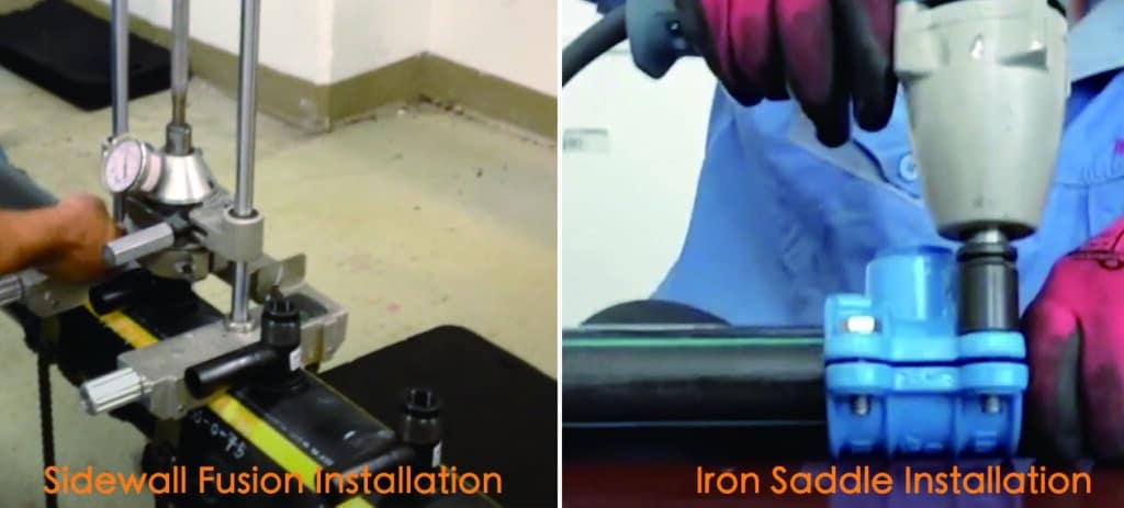 sidewall fusion installation vs iron saddle installation