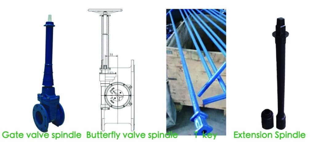 Extension Spindles for Butterfly and Gate Valves - Sleeved