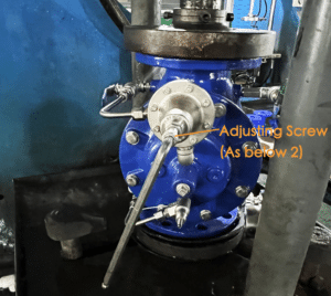 adjust the adjusting screw of pressure reducing valve