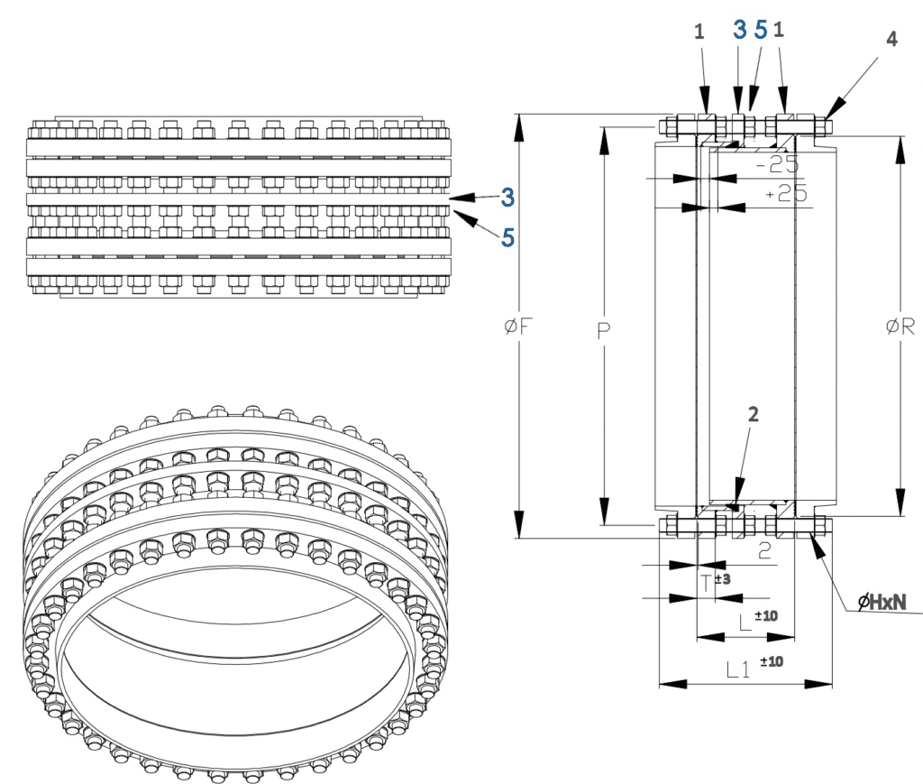 heavy duty dismantling joint long tie rods for sealing