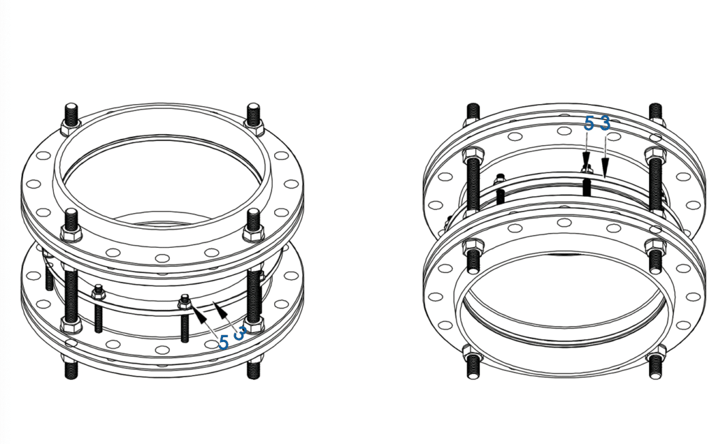 light duty dismantling joint small tie rods for sealing