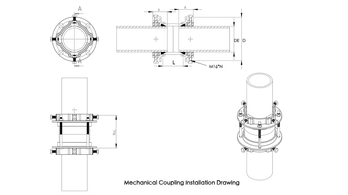 Mechanical Coupling Installation Drawing