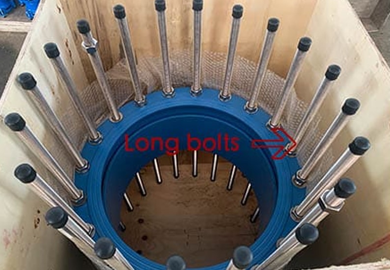 dismantling joint with longer bolts for special mate flange
