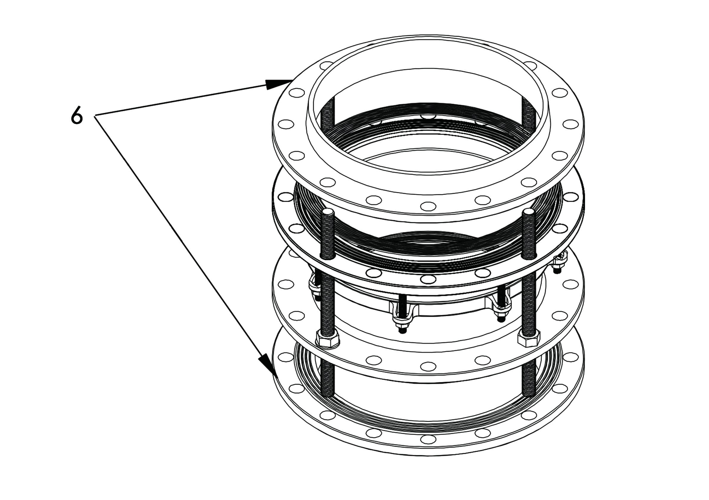 Technician tightening the bolts on a dismantling joint