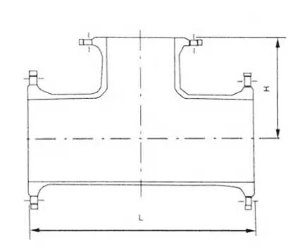 Flanged Tee Fitting Drawing