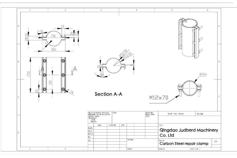 carbon steel repair clamp