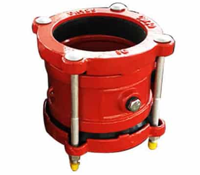 ductile iron coupling with locating plug for above ground
