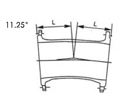 flanged 11.25 degree elbow drawing