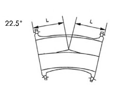 flanged 22.5 degree elbow drawing