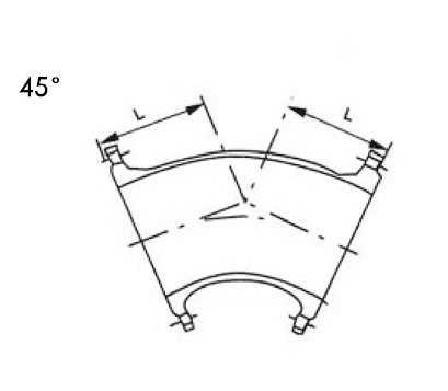 flanged 45 degree elbow drawing