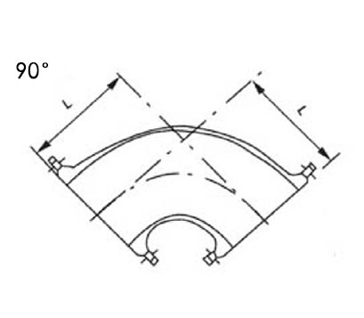 flanged 90 degree elbow drawing