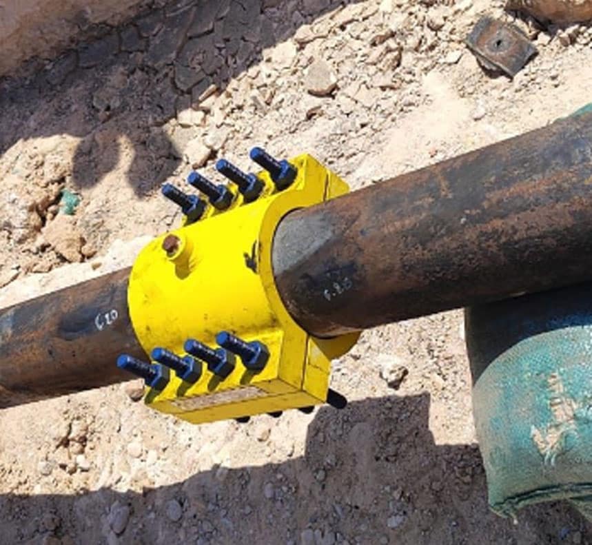 high pressure pipe repair clamp application