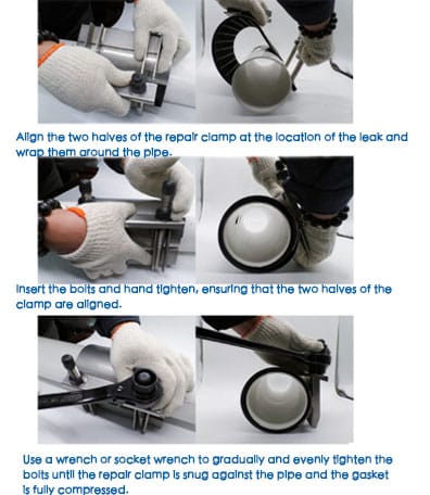 pipe repair clamp installation