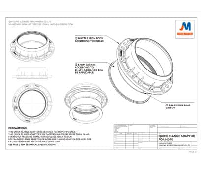 quick flange adaptor drawing