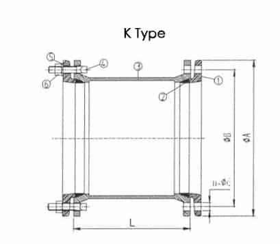 K type socket collar drawing