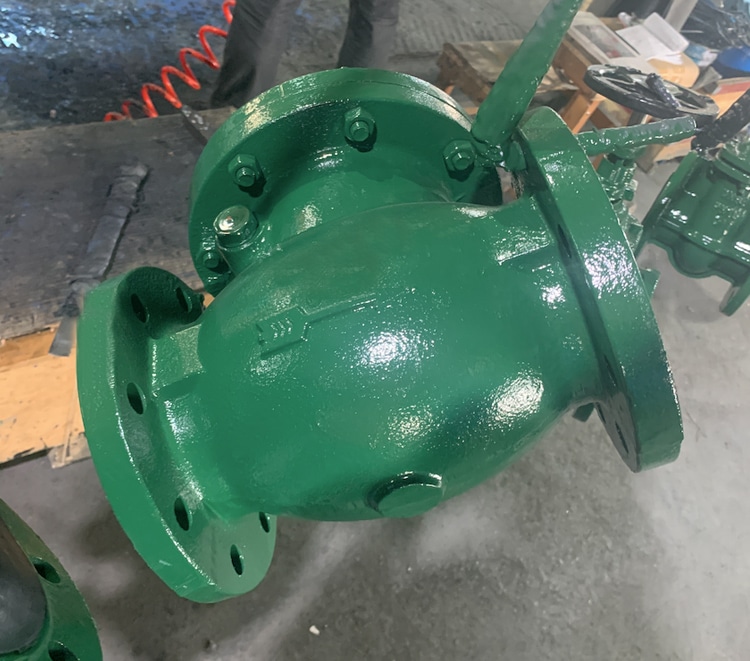 swing check valve in workshop