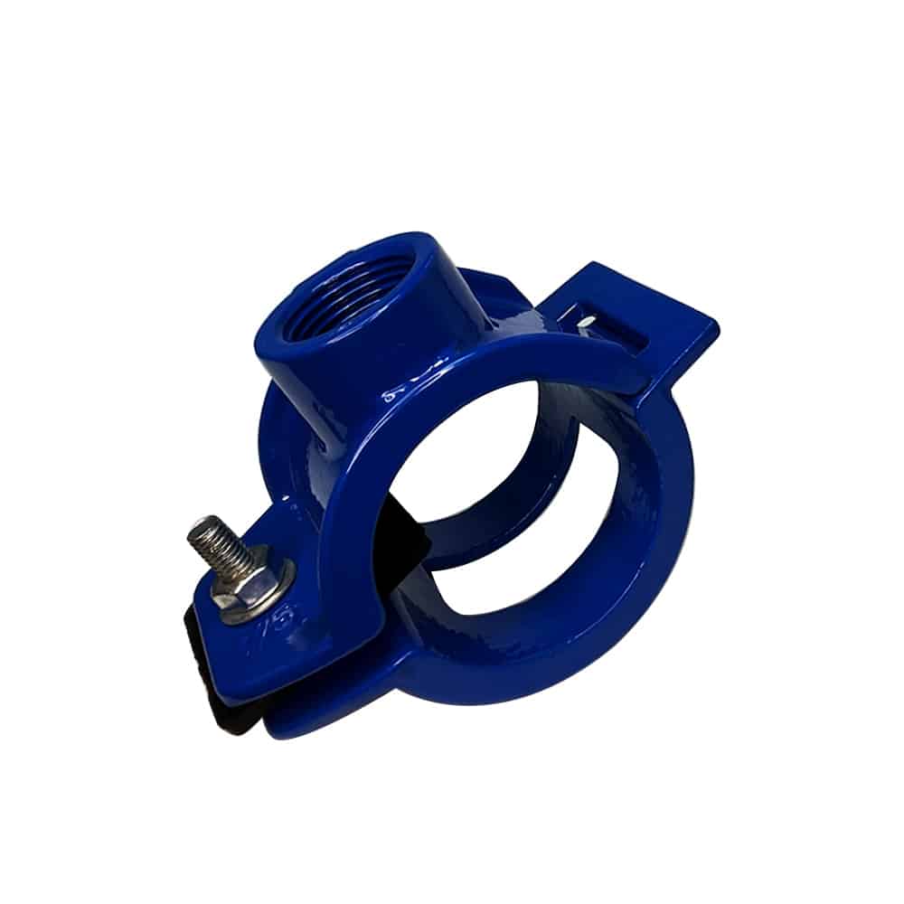 DI saddle clamp for PVC and HDPE pipe photo