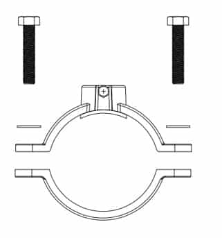 Metal Saddle Clamp for AC pipe for Water Line installation instruction step 1