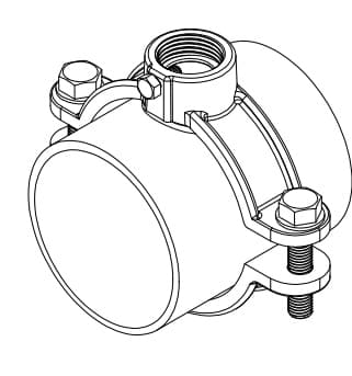 Metal Saddle Clamp for AC pipe for Water Line installation instruction step 4