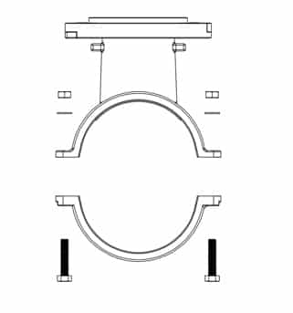 Saddle Clamp for HDPE and PVC Pipe with Loose Flange Outlet Installation Instruction step 1