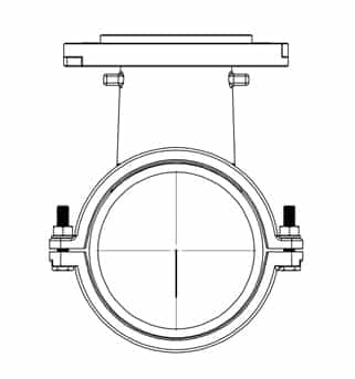 Saddle Clamp for HDPE and PVC Pipe with Loose Flange Outlet Installation Instruction step 3